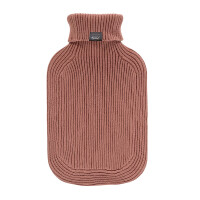 Wärmflasche mit Rollkragen-Strickbezug - Beige