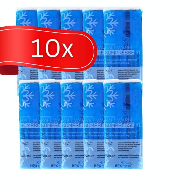 HPXfresh Reusable Hot & Cold Packs XL 12 × 29 cm – Pack of 10