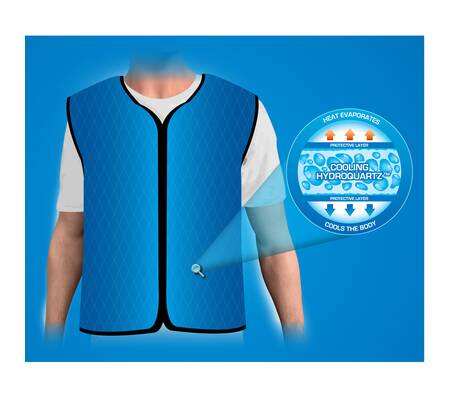 sports cooling vest Hydroquartz - Sport - Neon with Reflector M