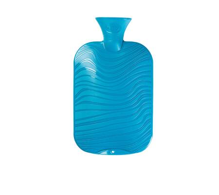 Wärmflasche Wellen-Dekor in Perlmutt-Farben petrol