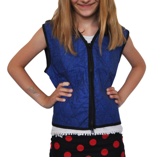 Evaporative Cooling Vest "Hydroquartz" for Kids - Pacific Blue